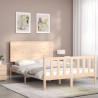 Cadre de lit sans matelas bois de pin massif 