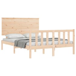 Cadre de lit sans matelas bois de pin massif 