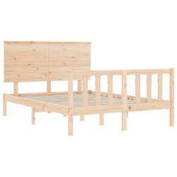 Cadre de lit sans matelas bois de pin massif 