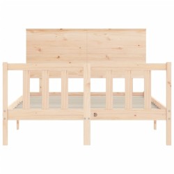 Cadre de lit sans matelas bois de pin massif 