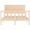 Cadre de lit sans matelas bois de pin massif 