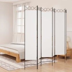 Cloison de séparation 6 panneaux Blanc 240x200 cm Tissu 