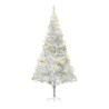 Sapin de Noël artificiel pré-éclairé/support argenté 180 cm PET 