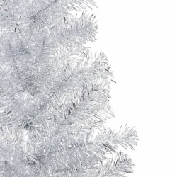 Sapin de Noël artificiel pré-éclairé/support argenté 180 cm PET 