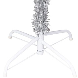 Sapin de Noël artificiel pré-éclairé/support argenté 180 cm PET 