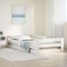 Cadre de lit sans matelas blanc 75x190 cm bois de pin massif 