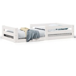 Cadre de lit sans matelas blanc 75x190 cm bois de pin massif 
