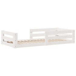 Cadre de lit sans matelas blanc 75x190 cm bois de pin massif 
