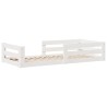 Cadre de lit sans matelas blanc 75x190 cm bois de pin massif 