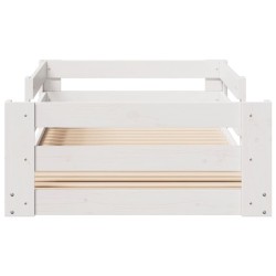 Cadre de lit sans matelas blanc 75x190 cm bois de pin massif 