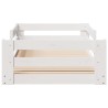 Cadre de lit sans matelas blanc 75x190 cm bois de pin massif 