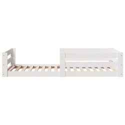 Cadre de lit sans matelas blanc 75x190 cm bois de pin massif 
