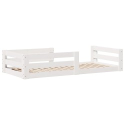 Cadre de lit sans matelas blanc 75x190 cm bois de pin massif 