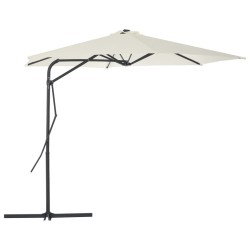 Parasol d'extérieur avec poteau en acier 300 cm Sable 