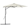 Parasol d'extérieur avec poteau en acier 300 cm Sable 