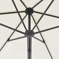 Parasol d'extérieur avec poteau en acier 300 cm Sable 