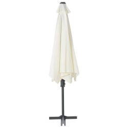 Parasol d'extérieur avec poteau en acier 300 cm Sable 
