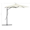 Parasol d'extérieur avec poteau en acier 300 cm Sable 