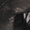 Pouf 60 x 60 x 30 cm Noir Cuir véritable de chèvre 