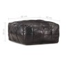 Pouf 60 x 60 x 30 cm Noir Cuir véritable de chèvre 