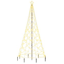 Arbre de Noël avec poteau en métal 500 LED blanches chaudes 3 m 
