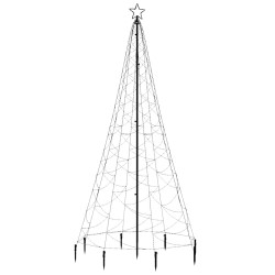 Arbre de Noël avec poteau en métal 500 LED blanches chaudes 3 m 