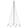 Arbre de Noël avec poteau en métal 500 LED blanches chaudes 3 m 
