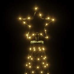 Arbre de Noël avec poteau en métal 500 LED blanches chaudes 3 m 