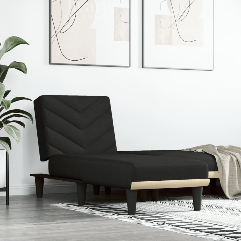 Chaise longue noir tissu 