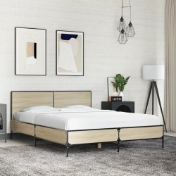 Cadre de lit sans matelas chêne sonoma 120x190 cm 