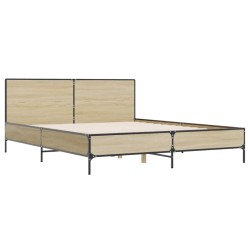 Cadre de lit sans matelas chêne sonoma 120x190 cm 