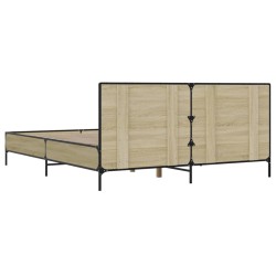 Cadre de lit sans matelas chêne sonoma 120x190 cm 
