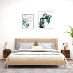 Meubles TV muraux et lumières LED 2pcs chêne fumé 30,5x35x30 cm 