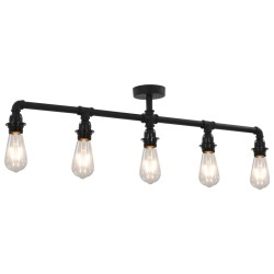 Plafonnier Noir 5 ampoules E27 