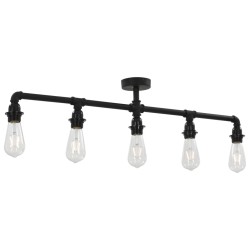 Plafonnier Noir 5 ampoules E27 