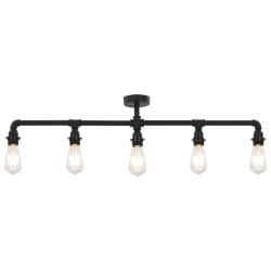 Plafonnier Noir 5 ampoules E27 