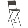 Chaise de bar pliable lot de 2 PEHD et acier Aspect de rotin 