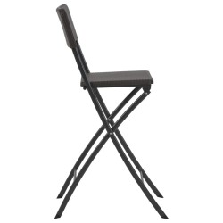 Chaise de bar pliable lot de 2 PEHD et acier Aspect de rotin 