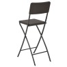 Chaise de bar pliable lot de 2 PEHD et acier Aspect de rotin 