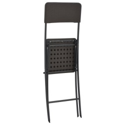 Chaise de bar pliable lot de 2 PEHD et acier Aspect de rotin 