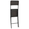 Chaise de bar pliable lot de 2 PEHD et acier Aspect de rotin 