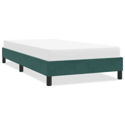 Cadre de lit sans matelas vert foncé 80x220 cm velours 
