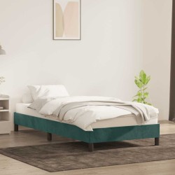 Cadre de lit sans matelas vert foncé 80x220 cm velours 