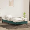 Cadre de lit sans matelas vert foncé 80x220 cm velours 