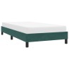 Cadre de lit sans matelas vert foncé 80x220 cm velours 