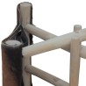 Tabouret pliable Cuir véritable et bois de teck massif 