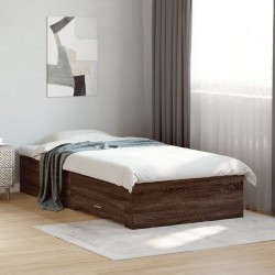 Cadre de lit avec tiroirs sans matelas chêne marron 90x200 cm 