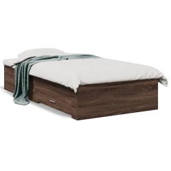 Cadre de lit avec tiroirs sans matelas chêne marron 90x200 cm 