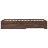 Cadre de lit avec tiroirs sans matelas chêne marron 90x200 cm 