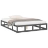 Cadre de lit sans matelas gris 135x190 cm bois massif 